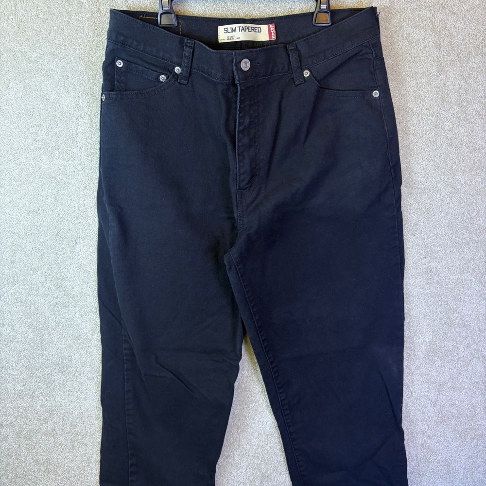 Vintage Levi's 512 Slim Tapered Jeans Womens 14M Black High Rise Mom Denim